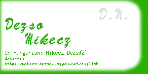 dezso mikecz business card